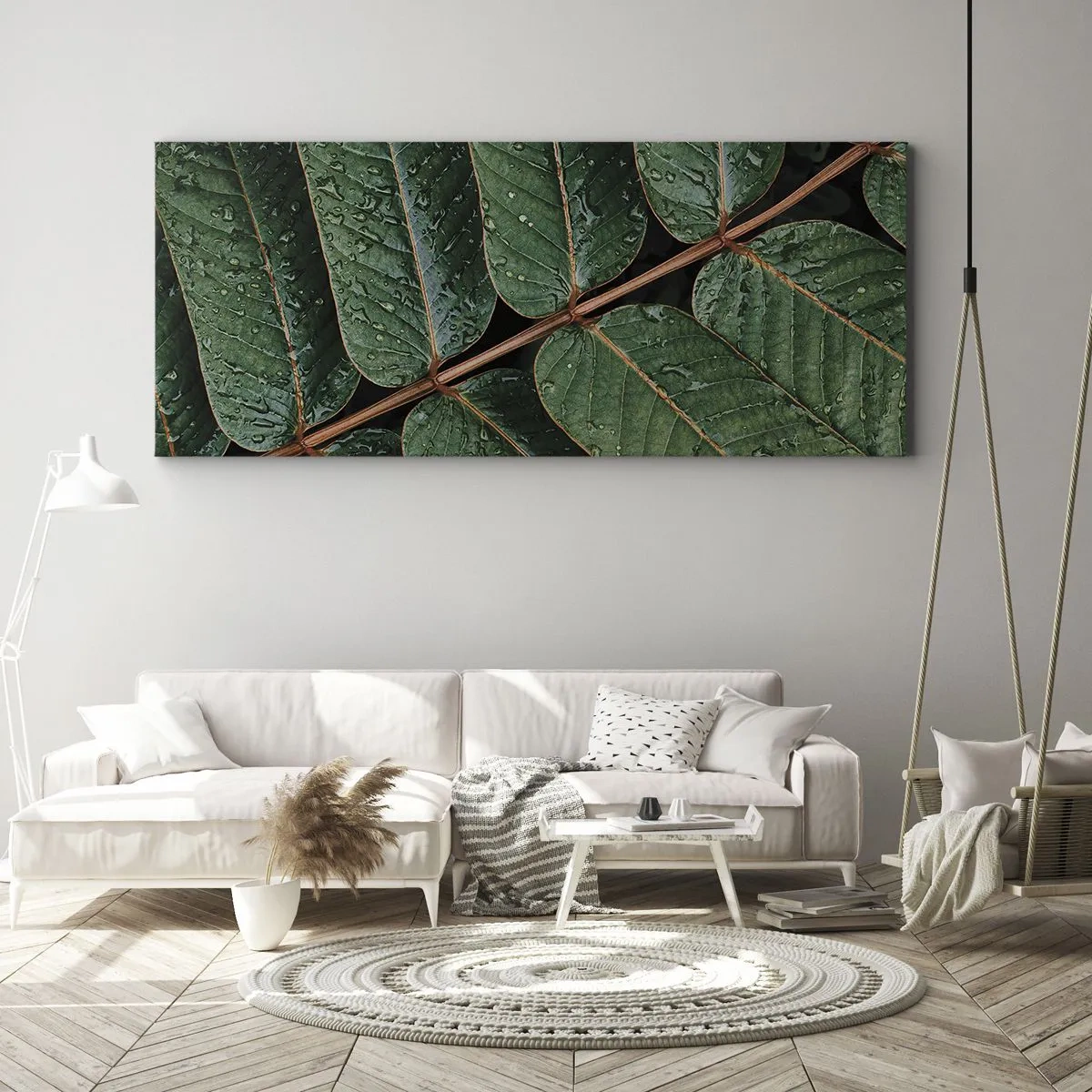 Schilderen op canvas - In een groen ritme - 100x40 cm