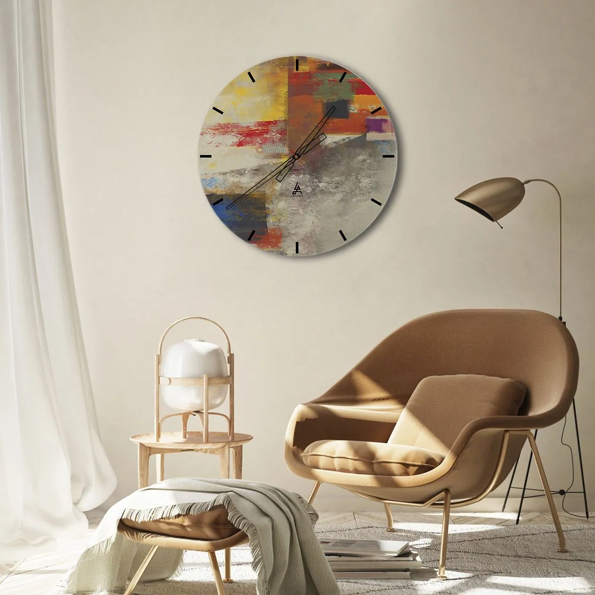 Wandklok - Klok - Kleur geometrie - 40x40 cm