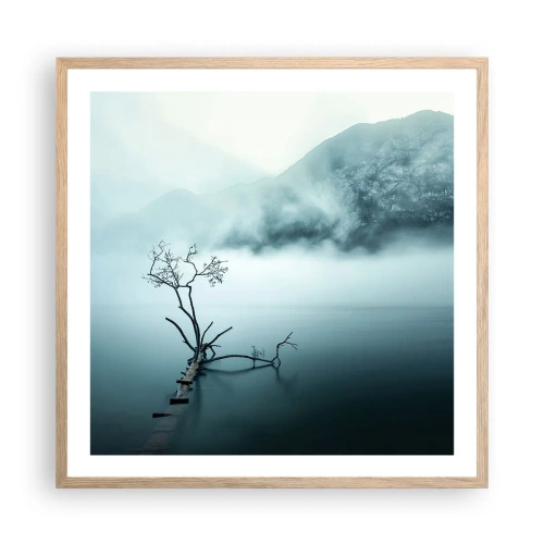 Een poster in een licht eiken lijst - Van water en mist - 60x60 cm