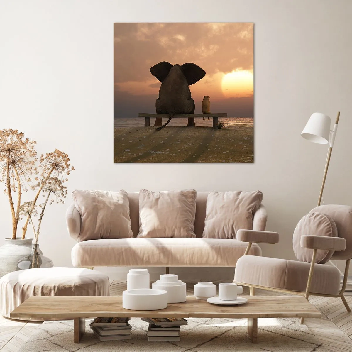 Schilderen op canvas - Het is goed om samen stil te zijn - 50x50 cm