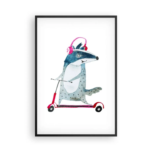 Poster in een zwarte lijst - Badger vreugde - 61x91 cm