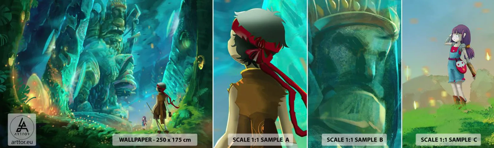 Fotobehang Staaltje Standard Eco - Uit het grote Sprookjesboek - Fantasie, Sprookje voor kinderen, Sprookje - 100x30 cm