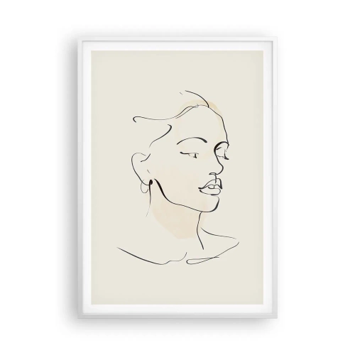 Poster in een witte lijst - Een bepaalde lijn - 70x100 cm