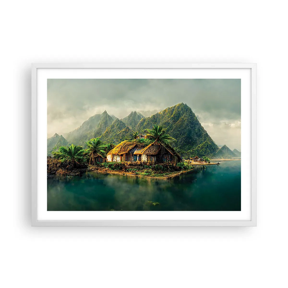 Poster in een witte lijst - Tropisch paradijs - 70x50 cm
