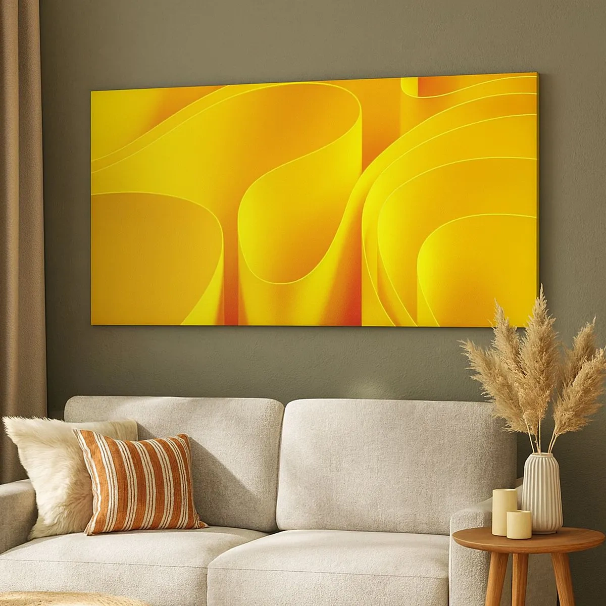 Schilderen op canvas - Als de golven van de zon - 100x40 cm