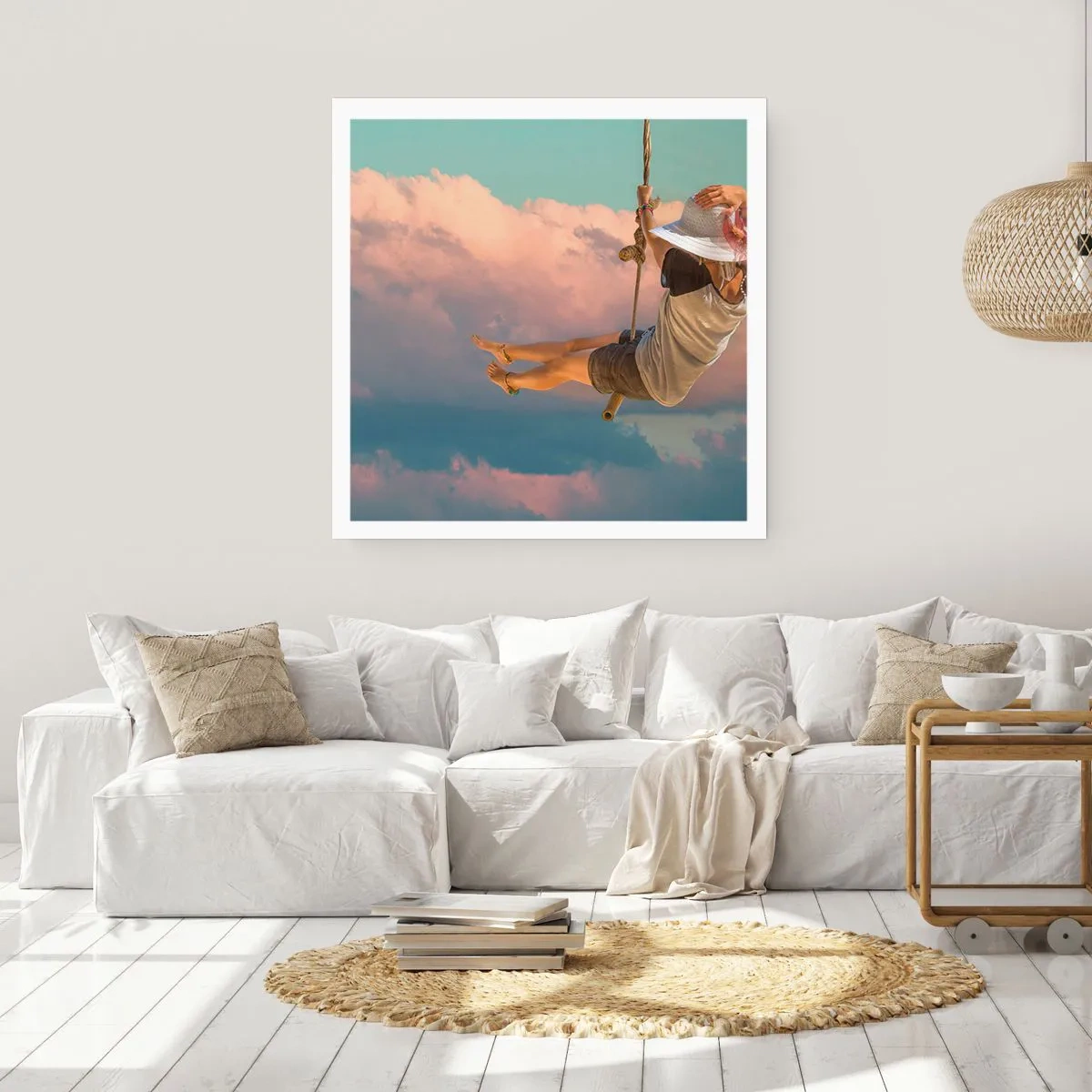 Poster - Plezier in de wolken - 50x50 cm
