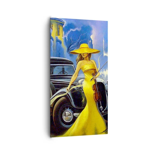 Schilderen op canvas - Nocturne voor viool en liefde - 65x120 cm