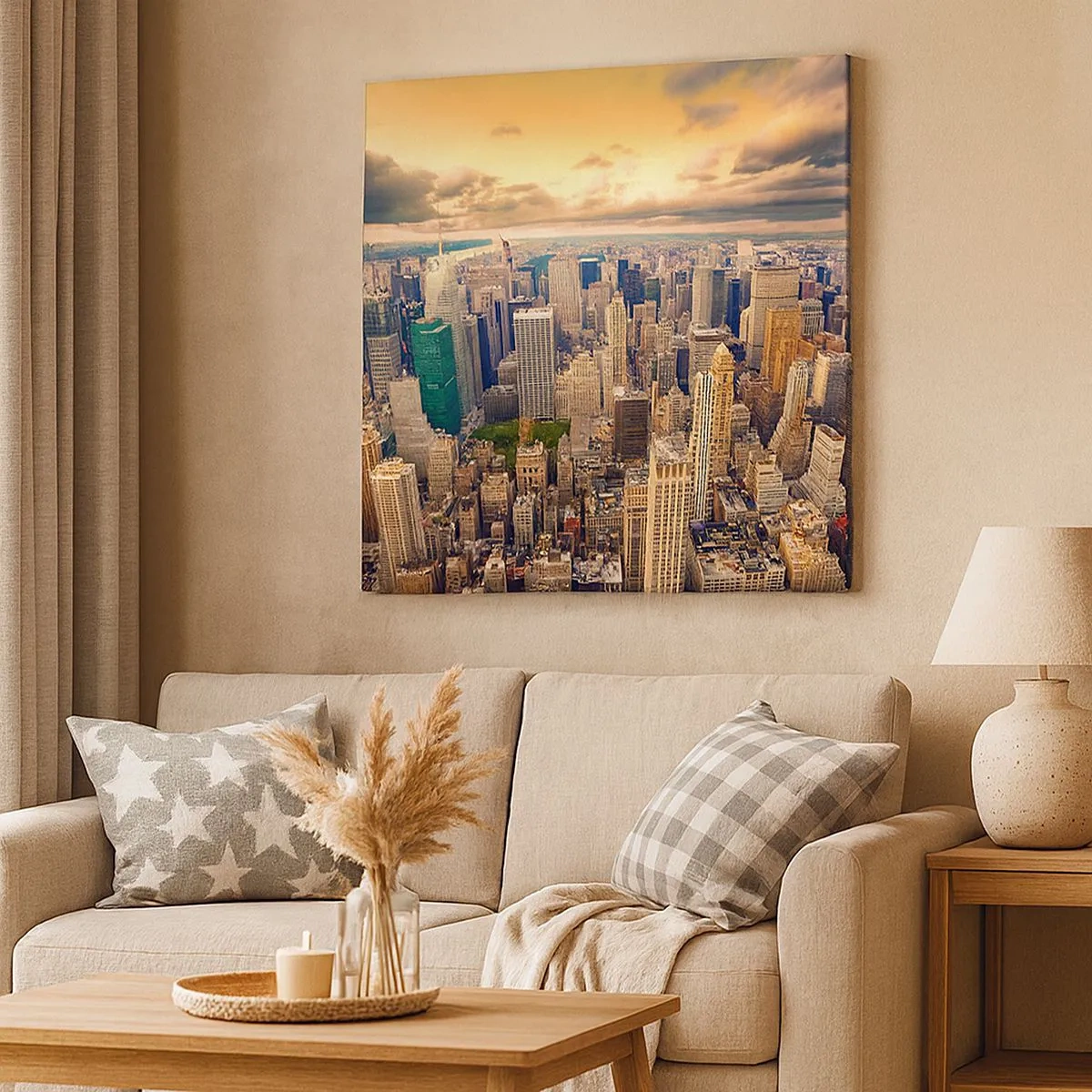 Schilderen op canvas - Vergulde metropool - 30x30 cm