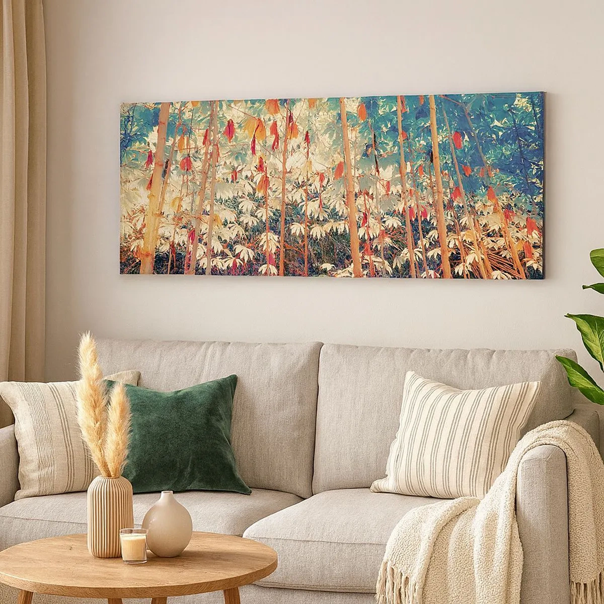 Schilderen op canvas - Het geheime leven van de bladeren - 100x40 cm
