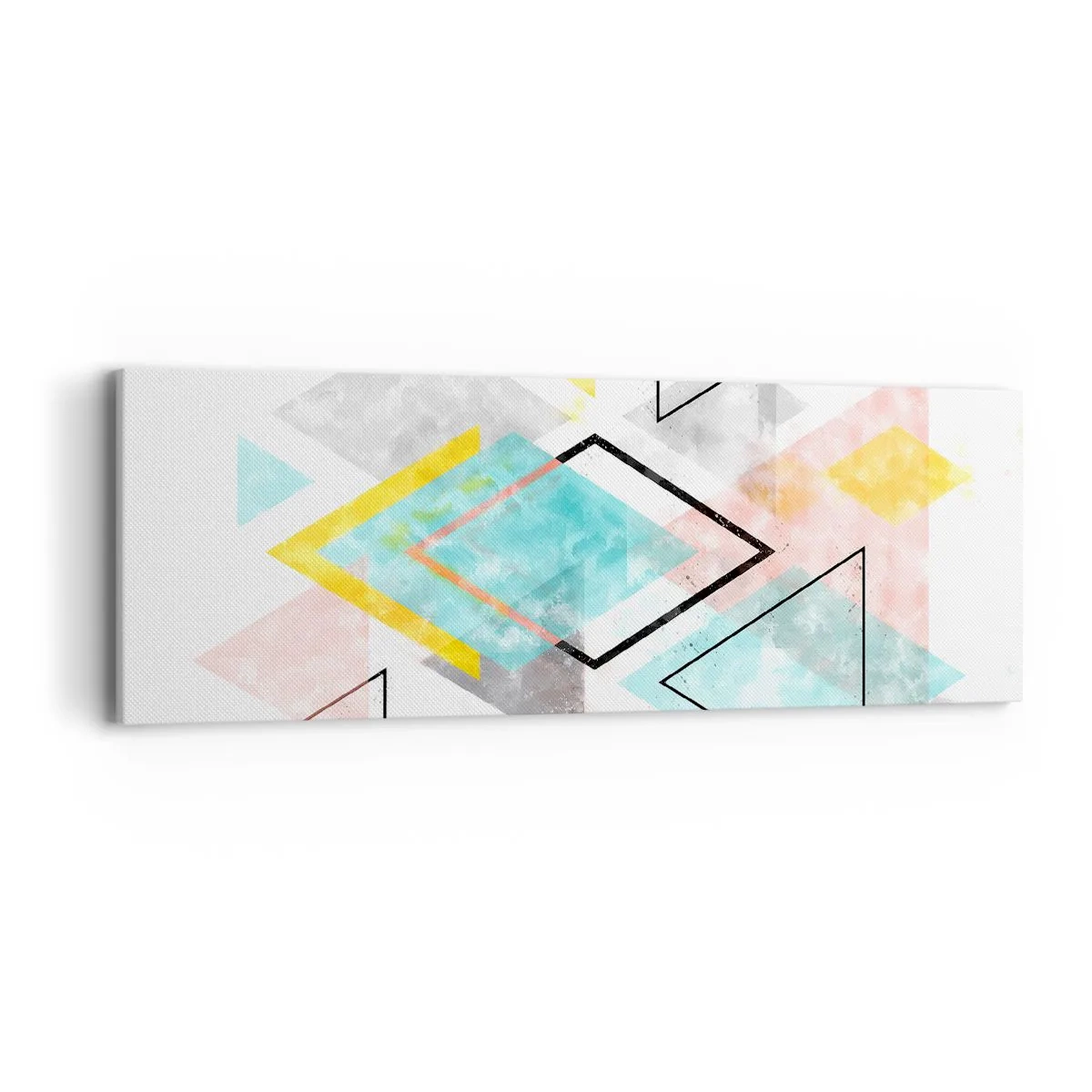 Schilderen op canvas - Geometrisch spel - 90x30 cm