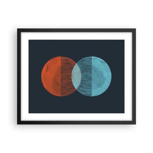 Poster in een zwarte lijst - Astronomische fantasie - 50x40 cm