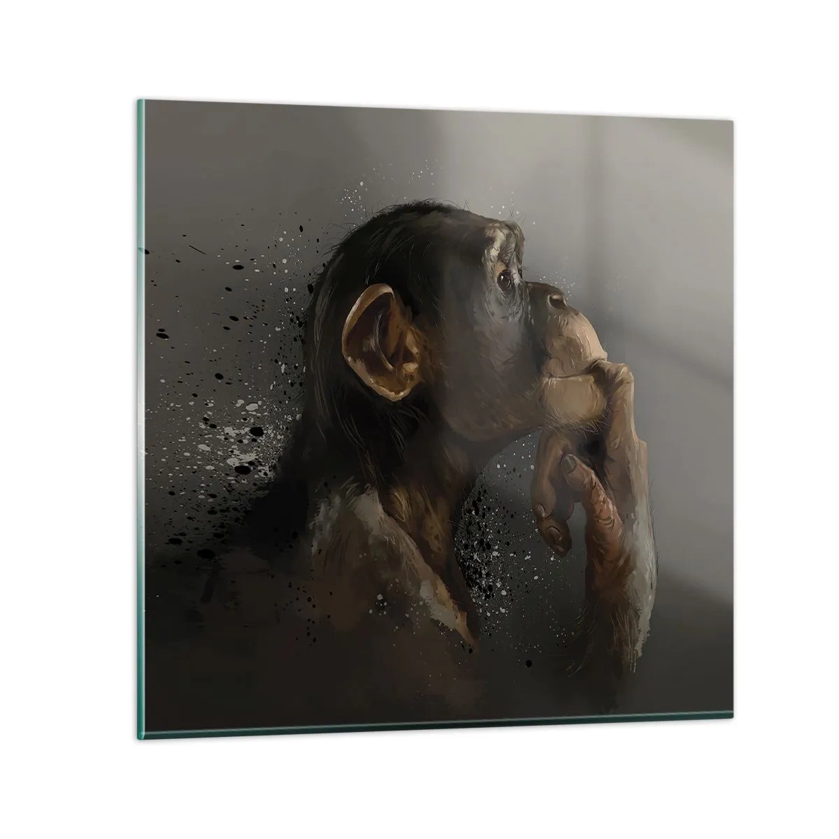Schilderen op glas - Zeker een denker - 30x30 cm