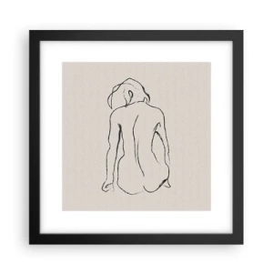 Poster in een zwarte lijst - Naakt meisje - 30x30 cm