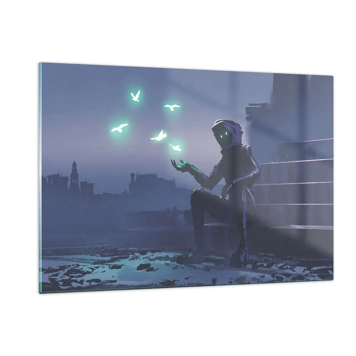 Schilderen op glas - Het leven komt terug - 120x80 cm