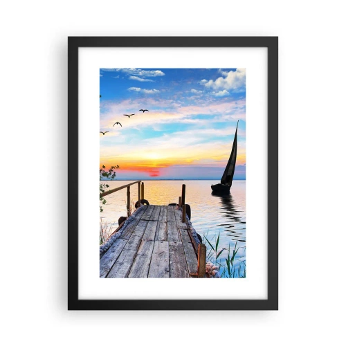 Poster in een zwarte lijst - Goedeavond - 30x40 cm