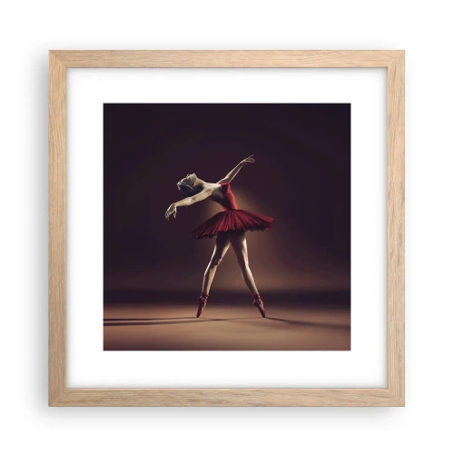 Een poster in een licht eiken lijst - Een prima ballerina - 30x30 cm