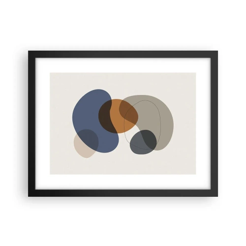 Poster in een zwarte lijst - Kleur druppels - 40x30 cm