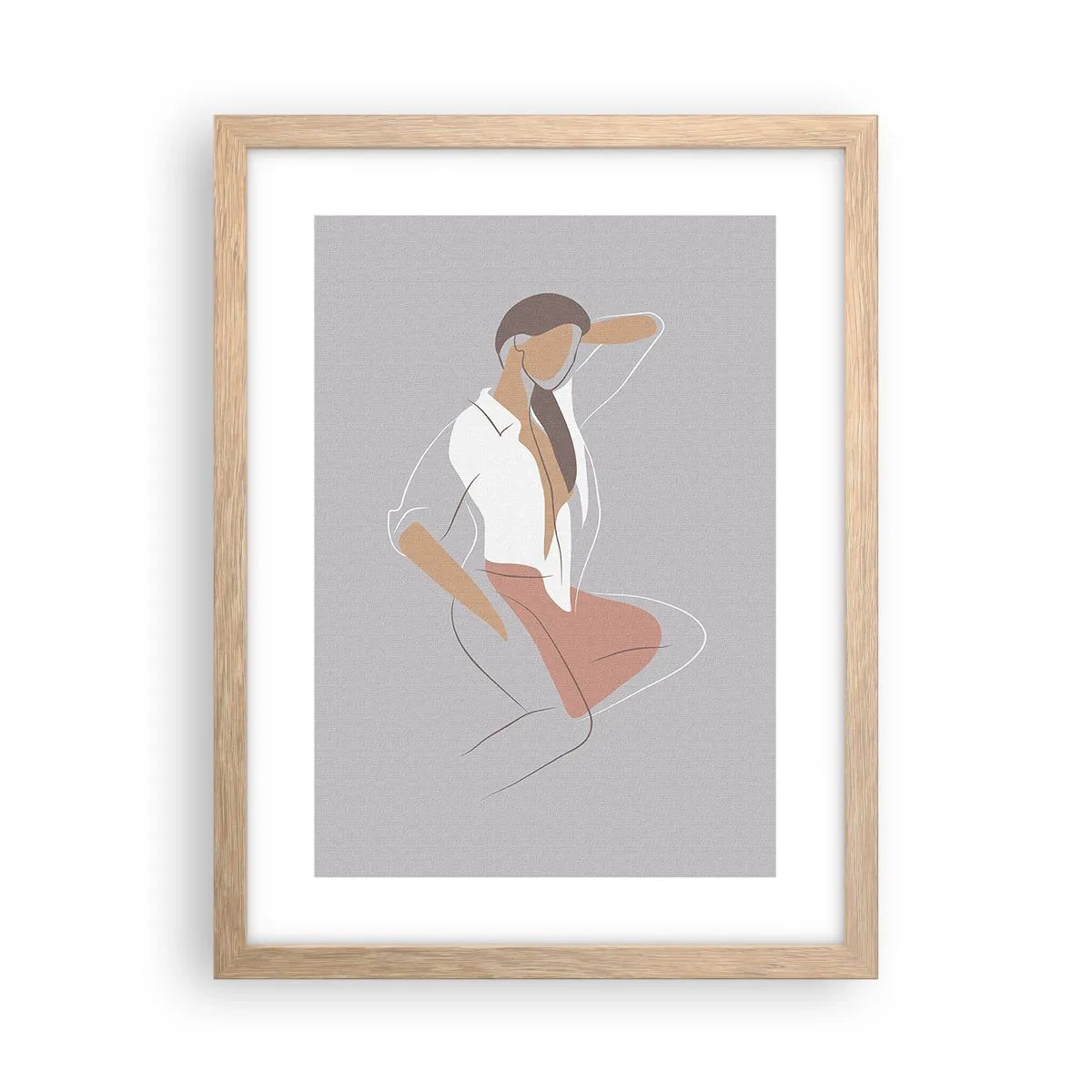 Een poster in een licht eiken lijst - Omtrek van gracieusheid - 30x40 cm