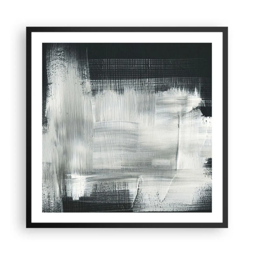 Poster in een zwarte lijst - Geweven van verticaal en horizontaal - 60x60 cm