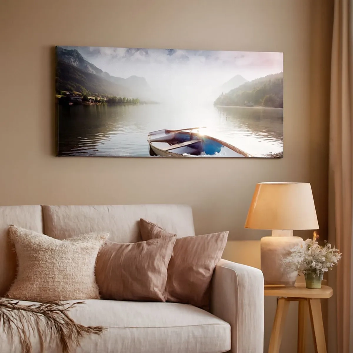 Schilderen op canvas - Bij het grote en heldere water - 100x40 cm