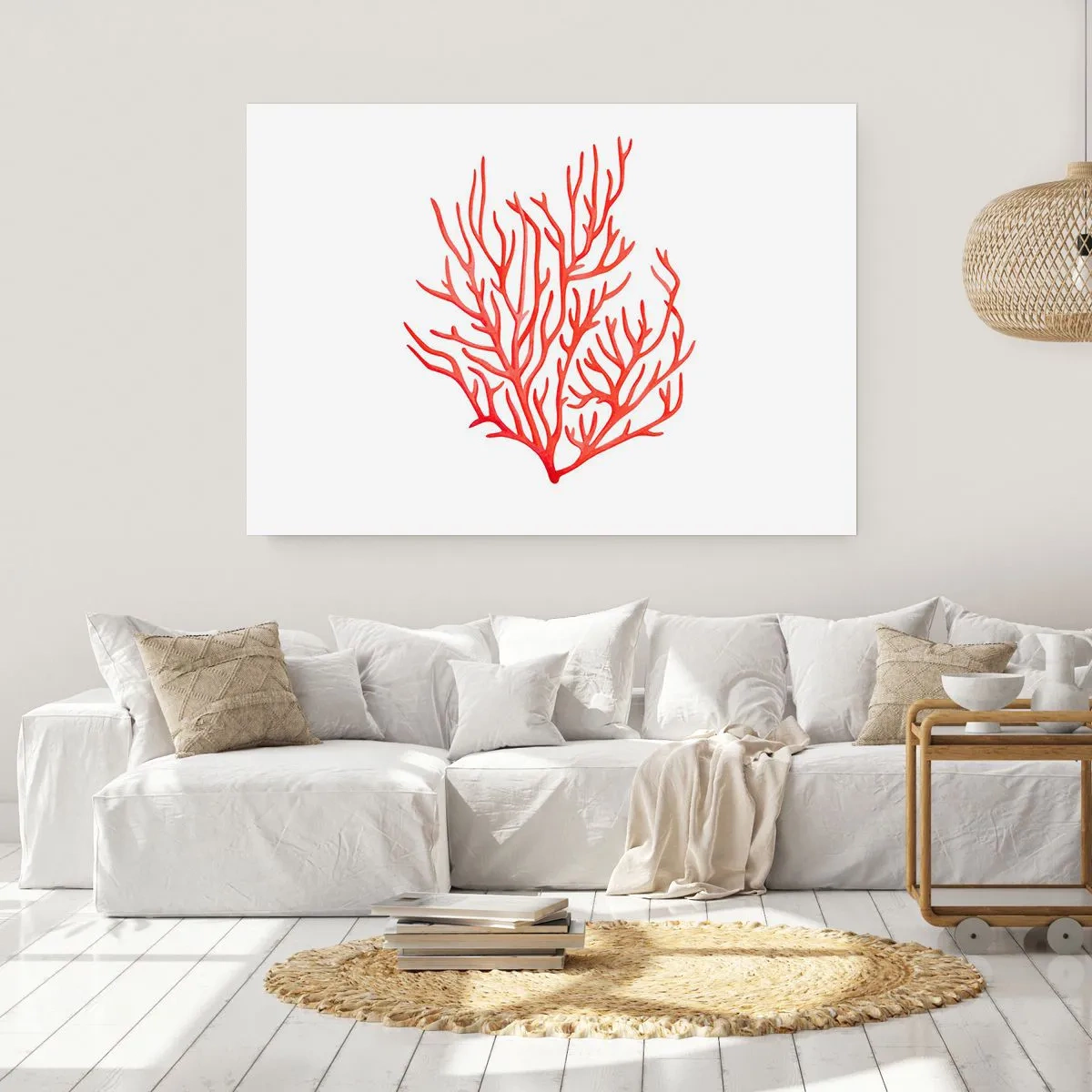 Poster - Koraal filigraan - 50x40 cm