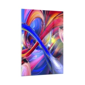 Schilderen op glas - Een dans van kleuren - 50x70 cm