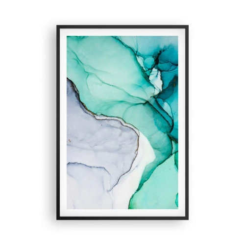 Poster in een zwarte lijst - Een studie in turkoois - 61x91 cm