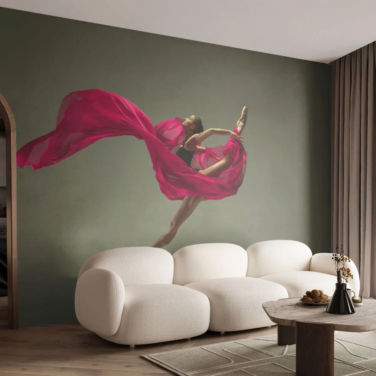 Fotobehang Premium Canvas - Dansende vlam - Danser, Ballerina, Ballet - 500x350 cm