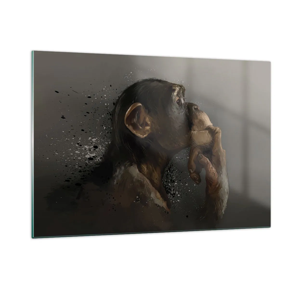 Schilderen op glas - Zeker een denker - 120x80 cm