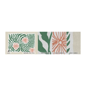 Fotobehang Monster Premium Sand - Bloeiend in het groen - Boho, Botanisch, Bloemen - 100x30 cm