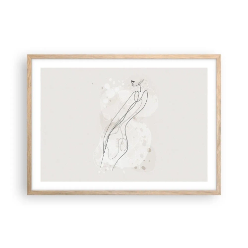 Een poster in een licht eiken lijst - De blik dwaalt af - 70x50 cm