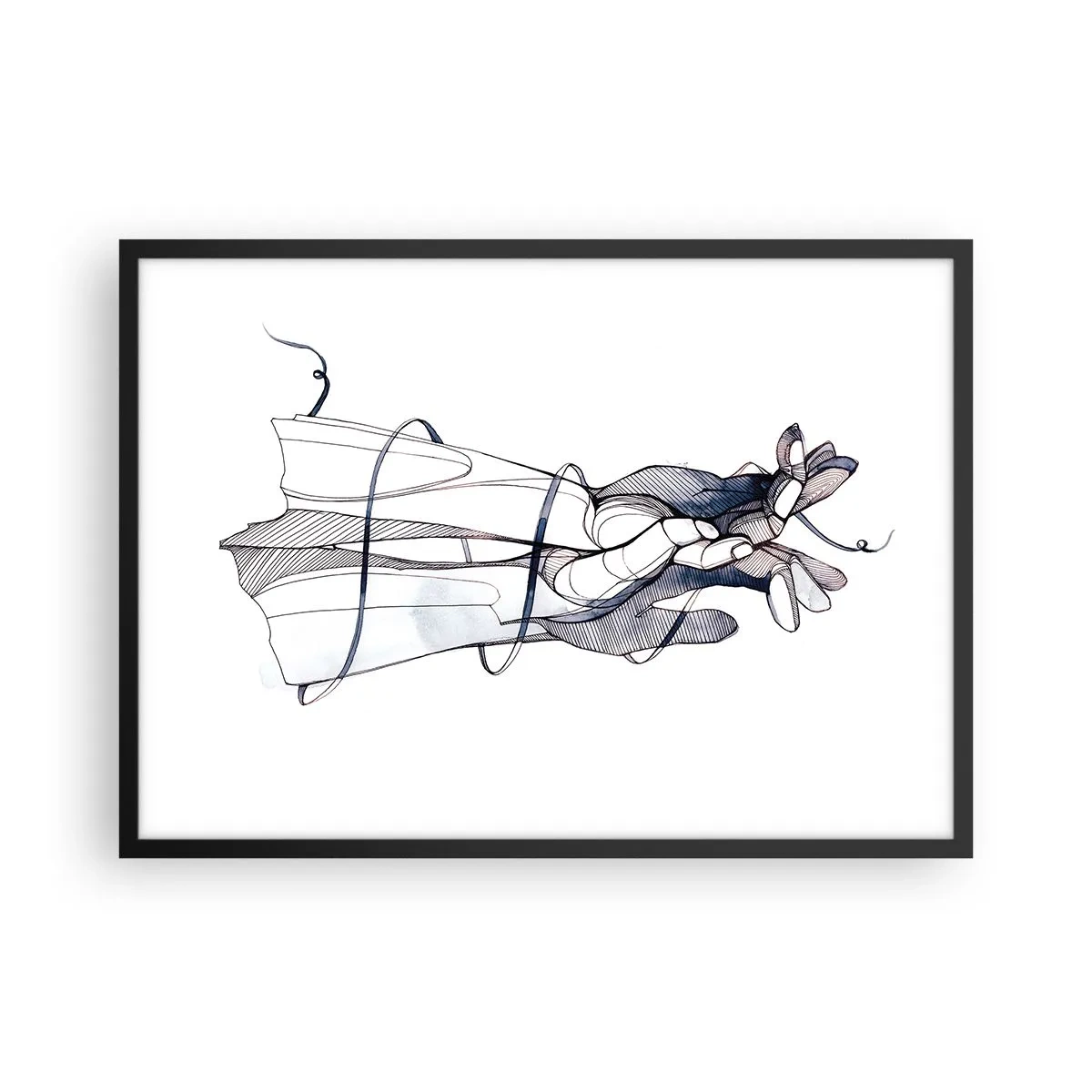 Poster in een zwarte lijst - Touch-studie - 70x50 cm