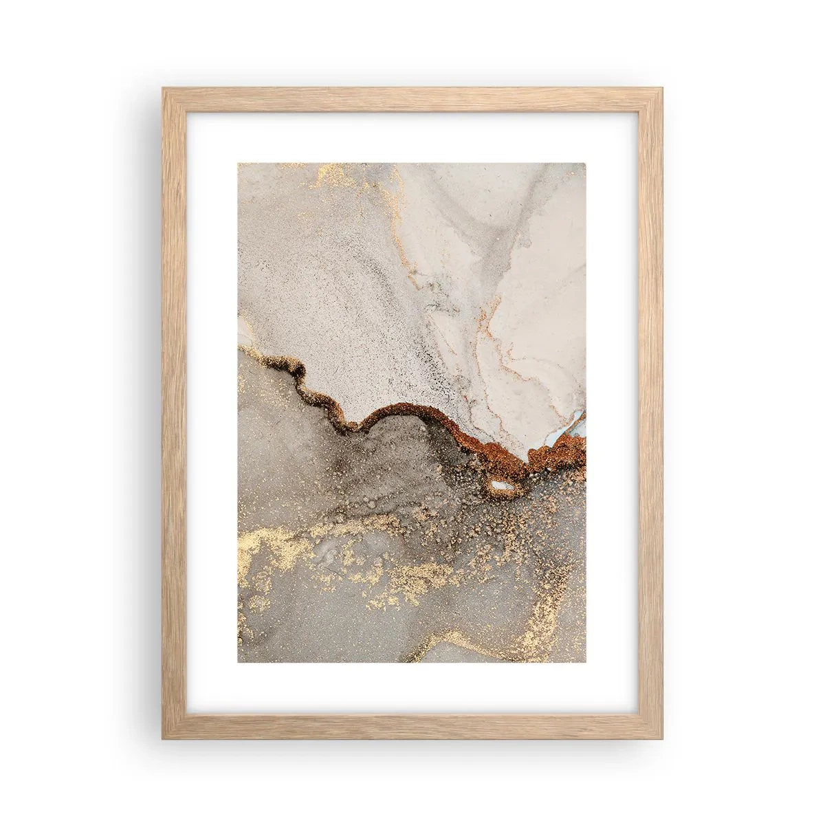Een poster in een licht eiken lijst - Op de grens van kleuren - 30x40 cm