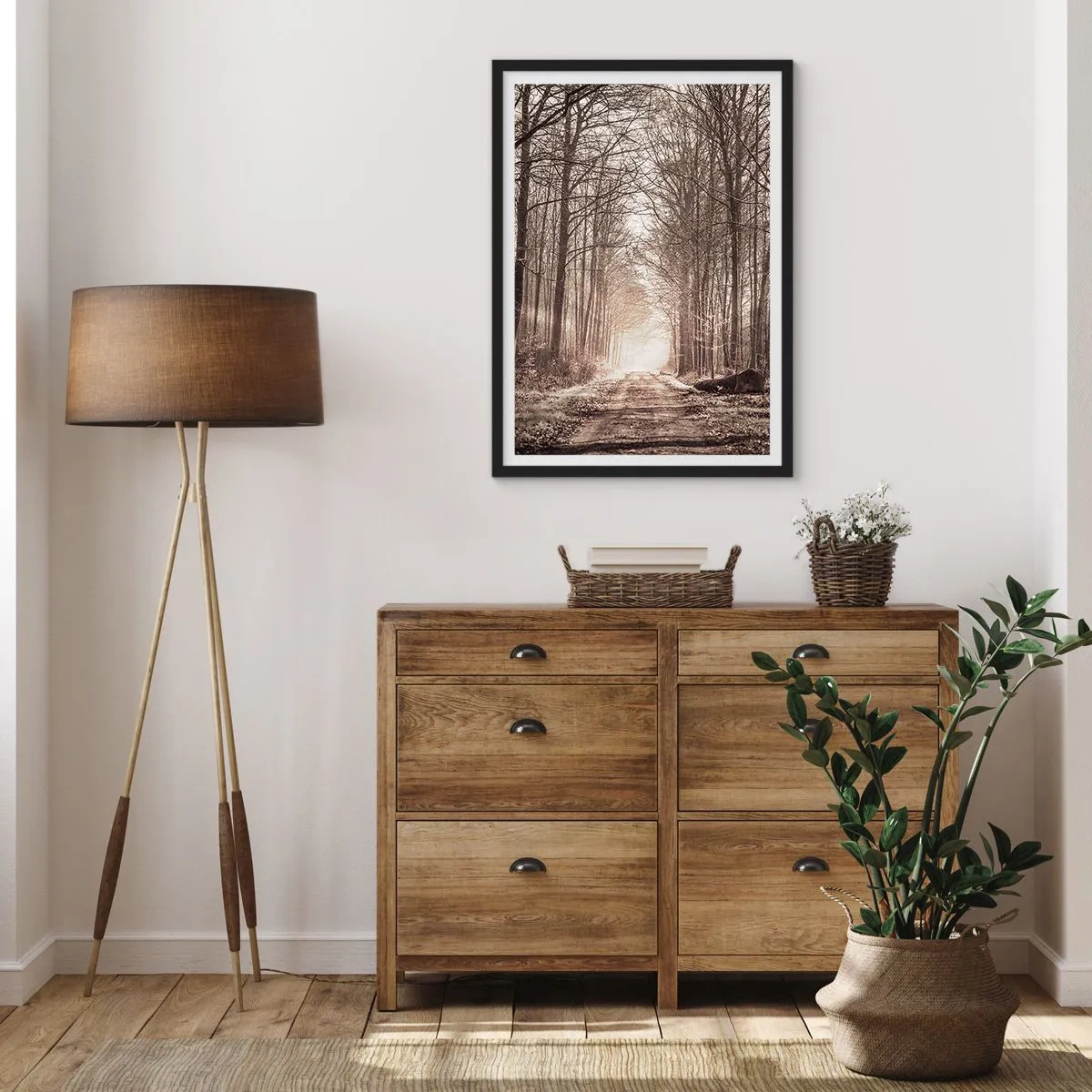 Poster in een zwarte lijst - Boskathedraal - 30x40 cm