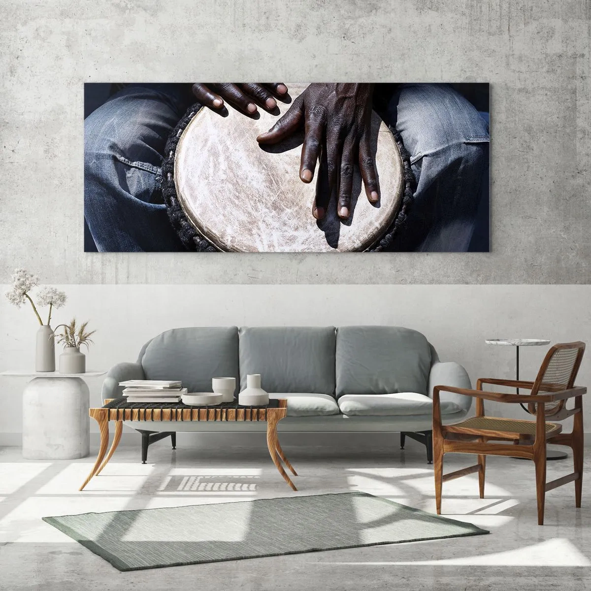 Schilderen op glas - Leef in je eigen ritme - 100x40 cm