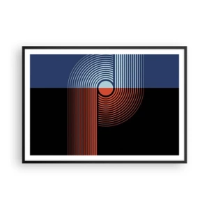 Poster in een zwarte lijst - In een geometrische omhelzing - 100x70 cm