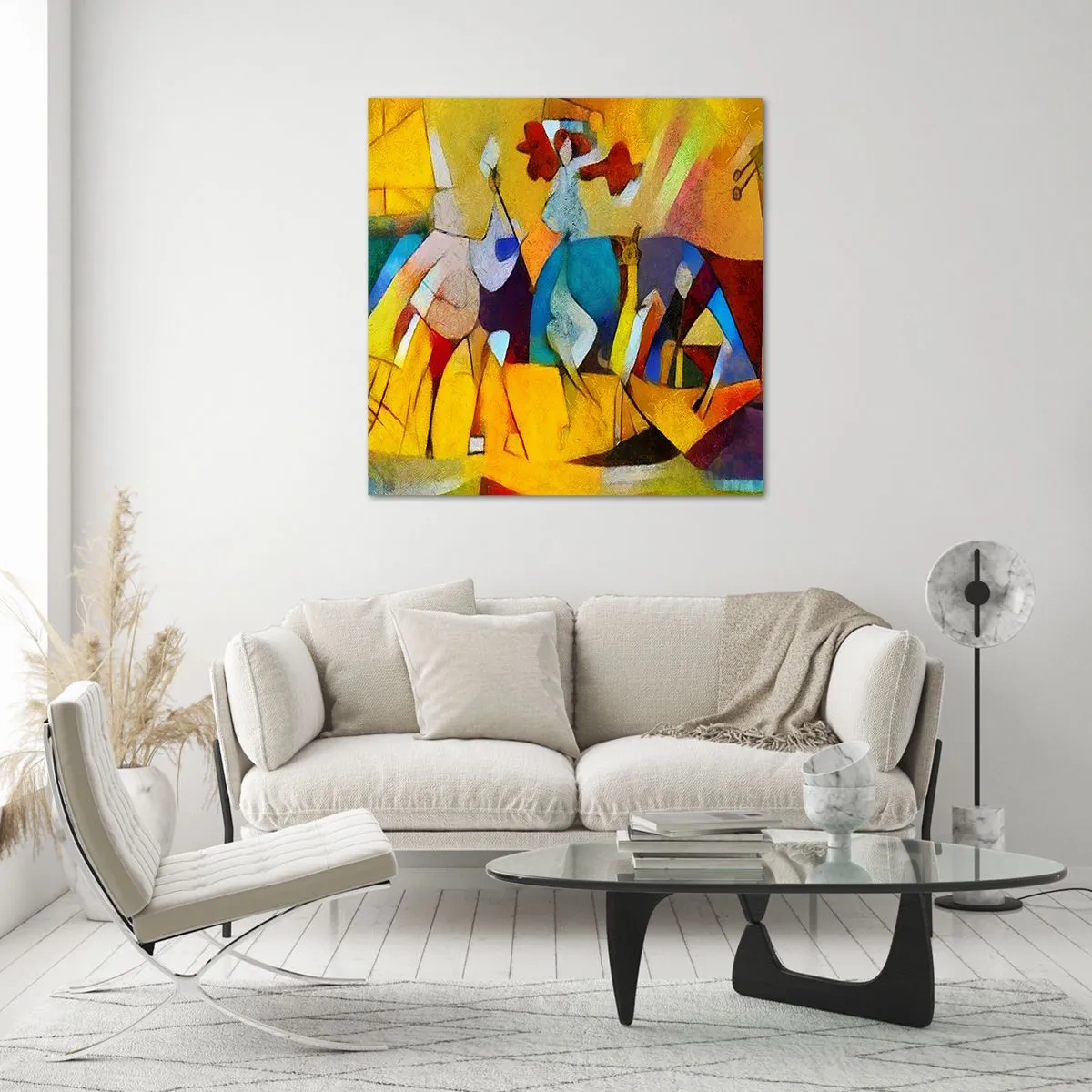 Schilderen op glas - Zon - leven - vreugde - 70x70 cm