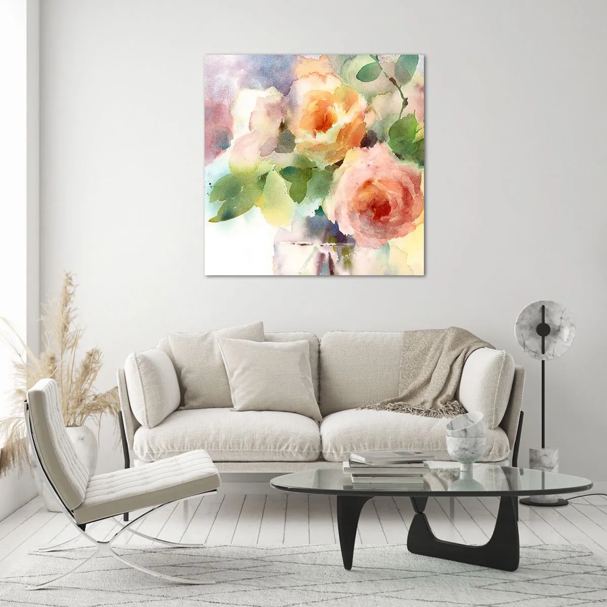 Schilderen op glas - Delicaat als aquarel - 60x60 cm