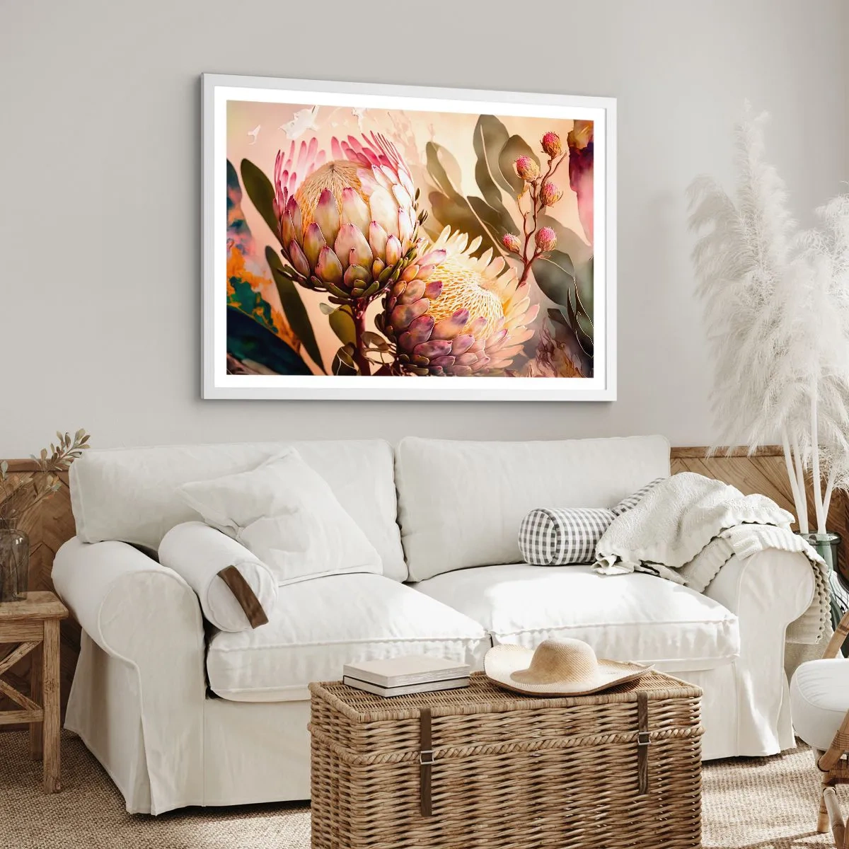 Poster in een witte lijst - Teeder omarmd - 91x61 cm