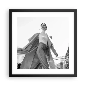 Poster in een zwarte lijst - Ga je mee? - 40x40 cm