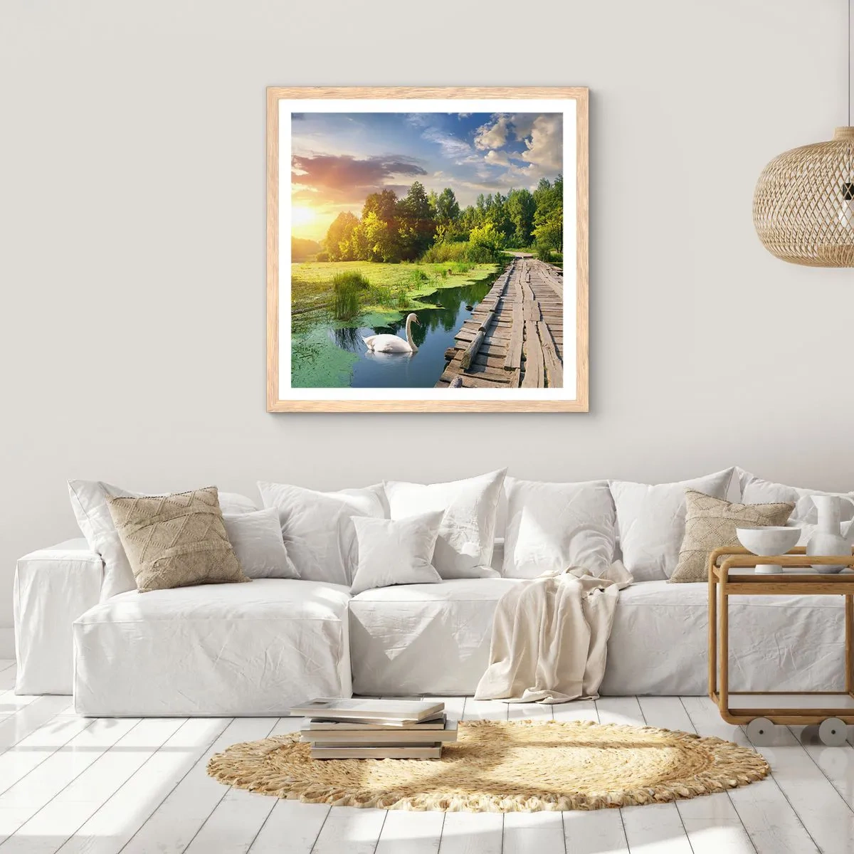 Een poster in een licht eiken lijst - Zomer, zomer overal - 50x50 cm