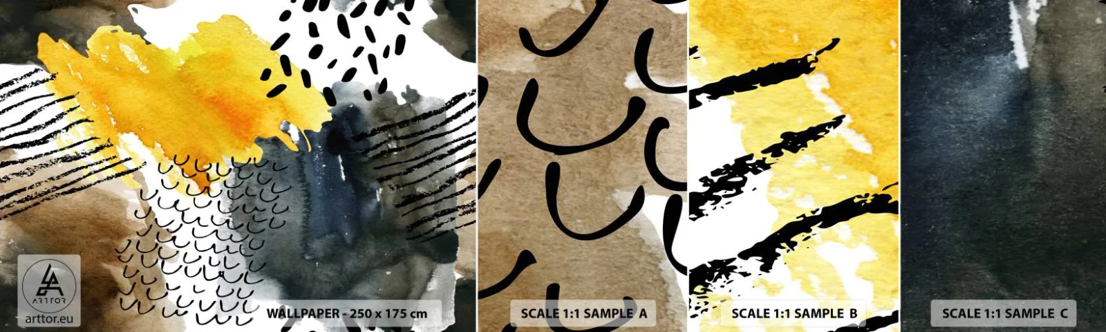 Fotobehang Monster Zelfklevend Deluxe Sticker - Een ontmoeting van de elementen - Abstractie, Deel, Moderne kunst - 100x30 cm