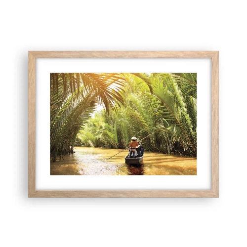 Een poster in een licht eiken lijst - Een palmravijn langs - 40x30 cm