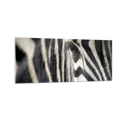 Schilderen op glas - Gestreept portret - 100x40 cm