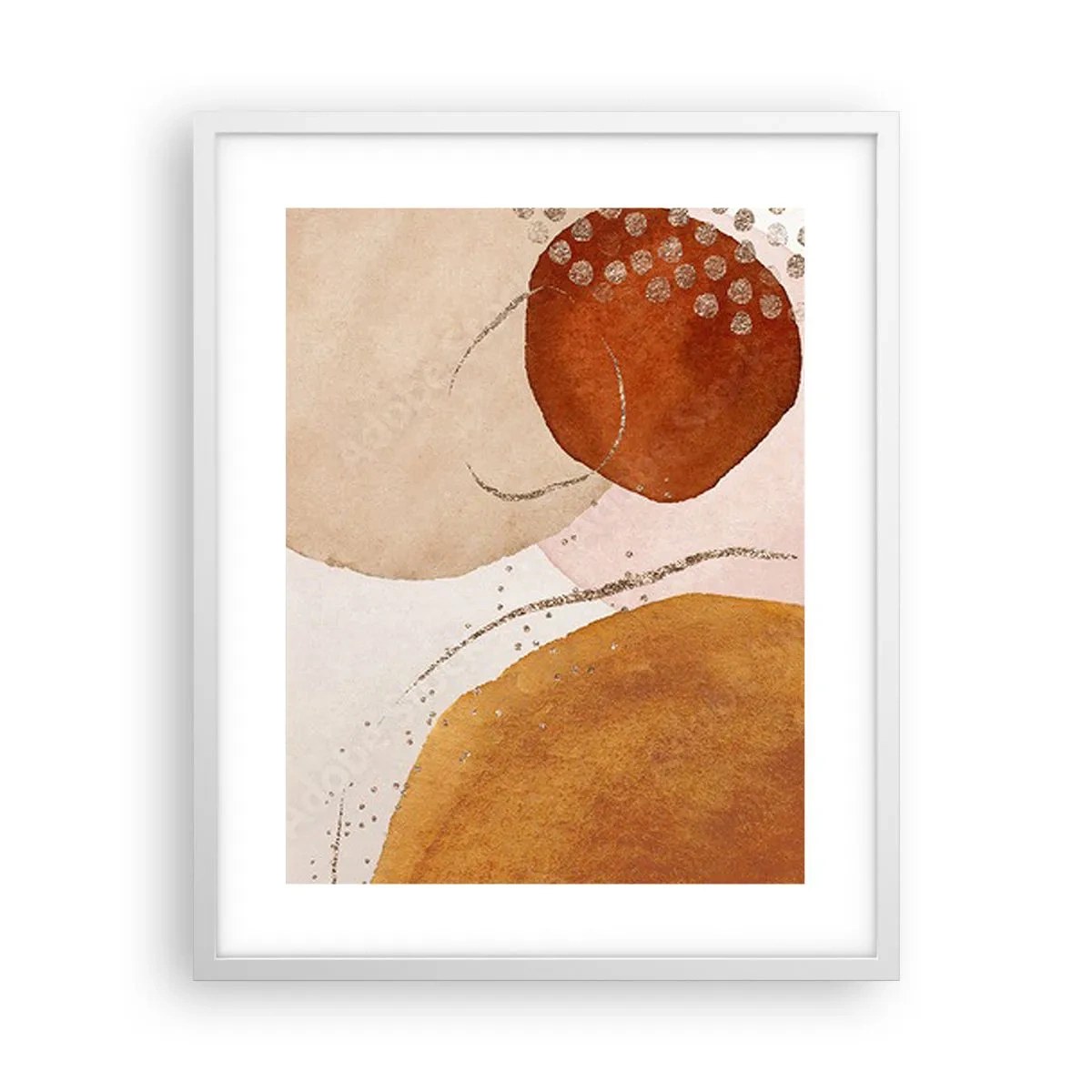 Poster in een witte lijst - Rondheid en beweging - 40x50 cm