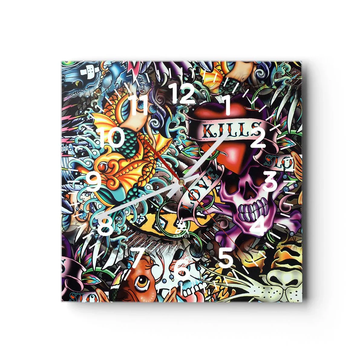 Wandklok - Klok - De droom van de tatoeëerder - 30x30 cm