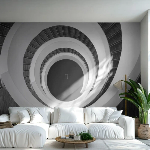 Fotobehang Standard Eco - Tot de kern van de zaak - Deel, Abstractie, Wenteltrap - 450x315 cm