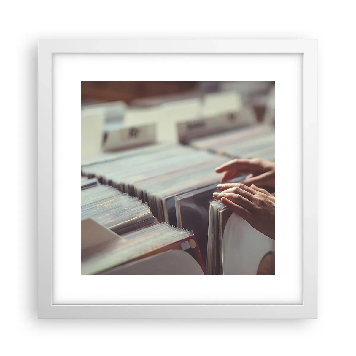 Poster in een witte lijst - Op zoek naar emoties - 30x30 cm