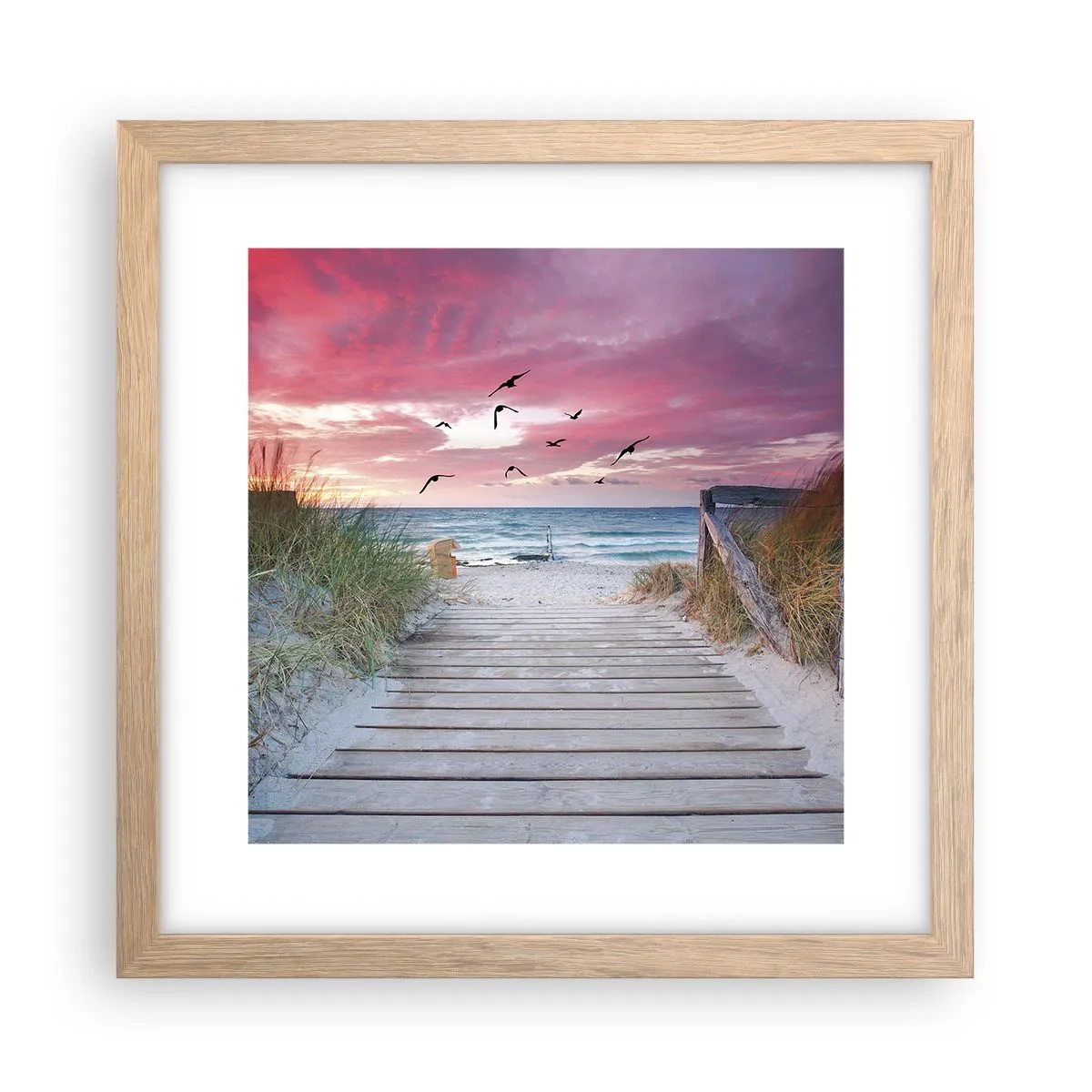Een poster in een licht eiken lijst - Baltische indruk - 30x30 cm