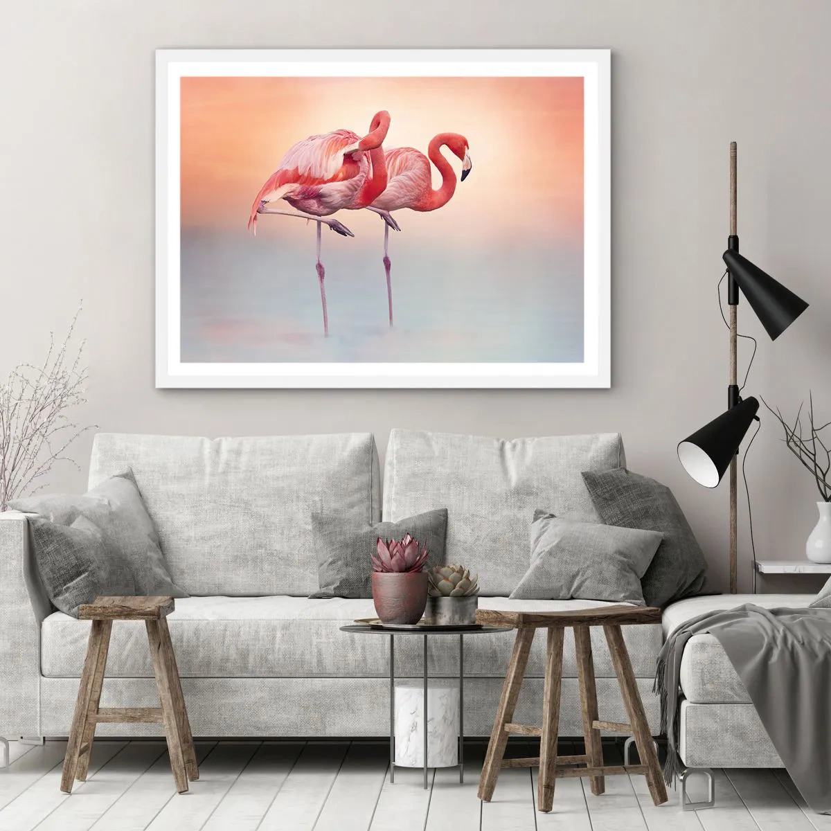 Poster in een witte lijst - De kleur van de ondergaande zon - 70x50 cm